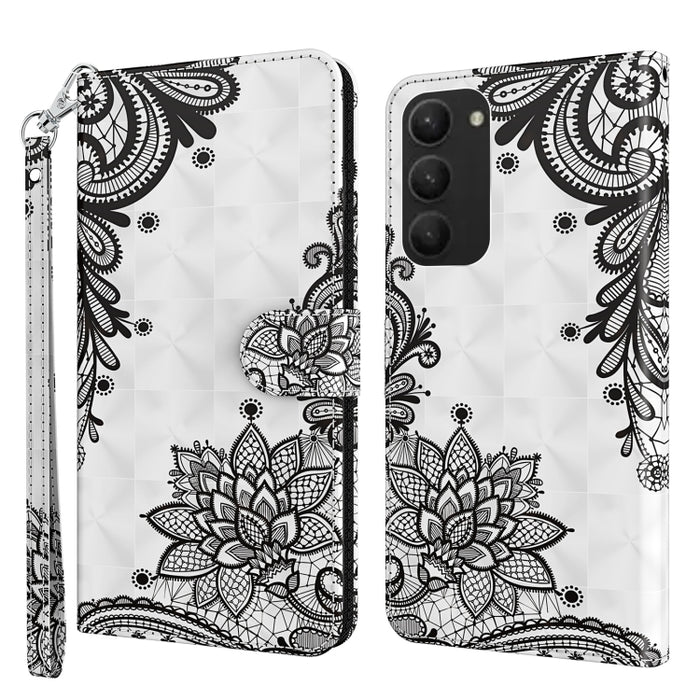 Estuche para teléfono con patrón de pintura 3D TPU + PU, For Samsung Galaxy S23+ 5G, For Samsung Galaxy S23 ultra 5G