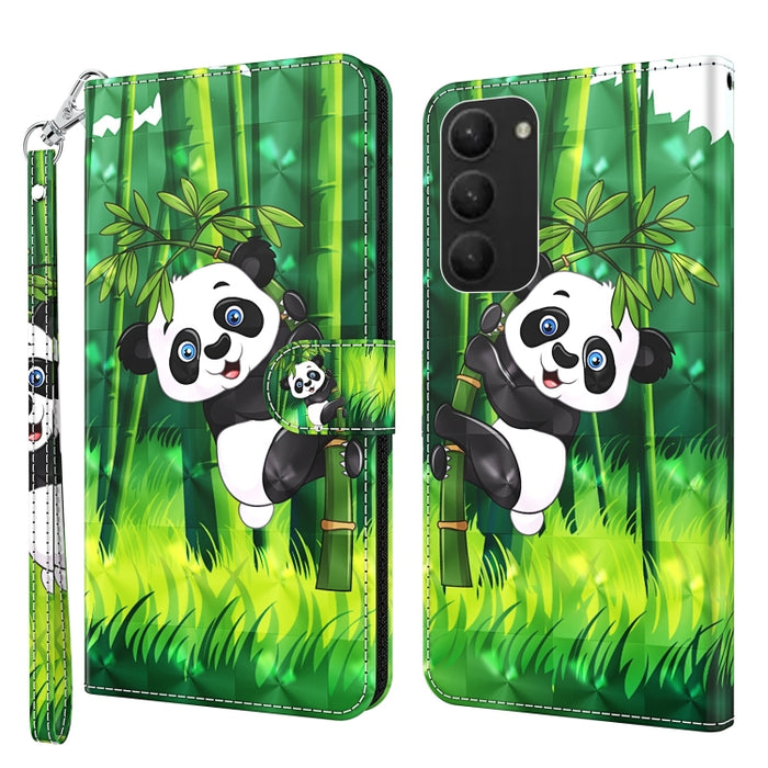Estuche para teléfono con patrón de pintura 3D TPU + PU, For Samsung Galaxy S23+ 5G, For Samsung Galaxy S23 ultra 5G