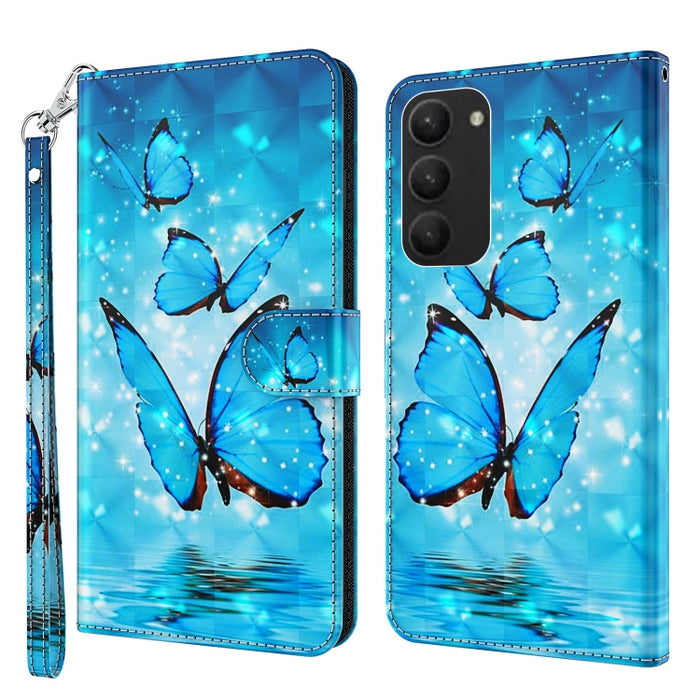 Estuche para teléfono con patrón de pintura 3D TPU + PU, For Samsung Galaxy S23+ 5G, For Samsung Galaxy S23 ultra 5G