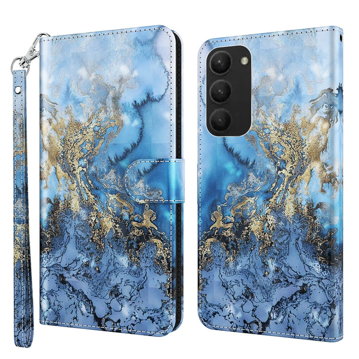 Estuche para teléfono con patrón de pintura 3D TPU + PU, For Samsung Galaxy S23+ 5G, For Samsung Galaxy S23 ultra 5G