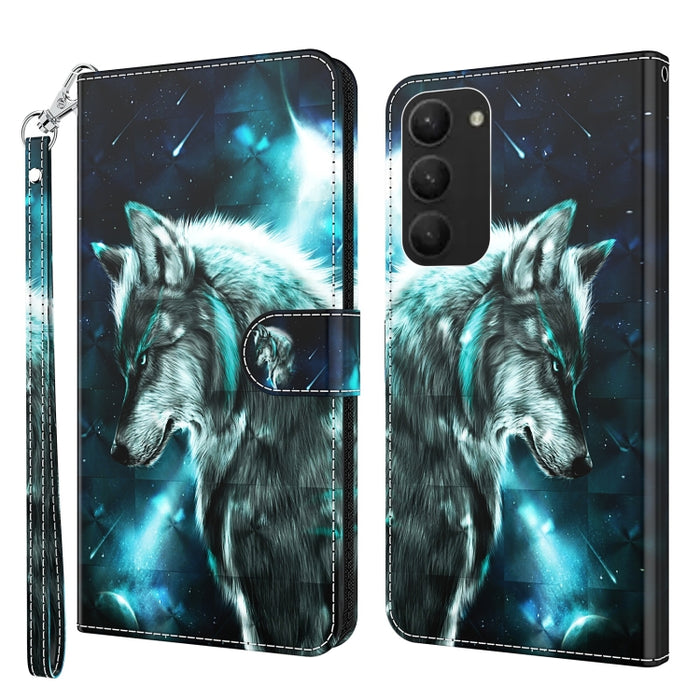 Estuche para teléfono con patrón de pintura 3D TPU + PU, For Samsung Galaxy S23+ 5G, For Samsung Galaxy S23 ultra 5G