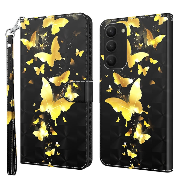 Estuche para teléfono con patrón de pintura 3D TPU + PU, For Samsung Galaxy S23+ 5G, For Samsung Galaxy S23 ultra 5G