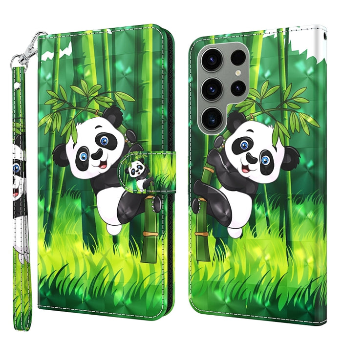 Estuche para teléfono con patrón de pintura 3D TPU + PU, For Samsung Galaxy S23+ 5G, For Samsung Galaxy S23 ultra 5G