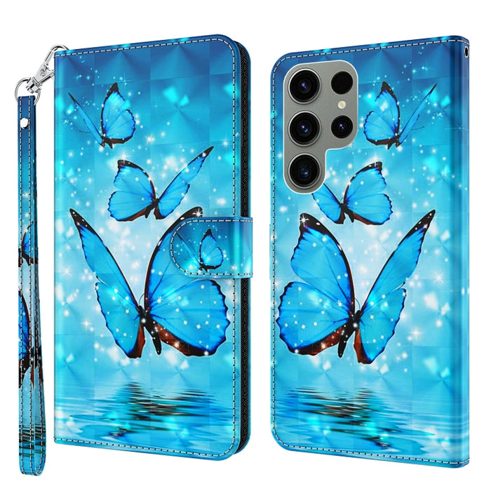 Estuche para teléfono con patrón de pintura 3D TPU + PU, For Samsung Galaxy S23+ 5G, For Samsung Galaxy S23 ultra 5G