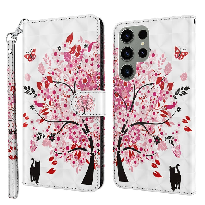 Estuche para teléfono con patrón de pintura 3D TPU + PU, For Samsung Galaxy S23+ 5G, For Samsung Galaxy S23 ultra 5G