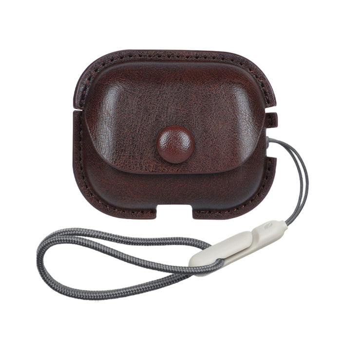 Estuche protector para auriculares de cuero PU con textura Litchi con cordón