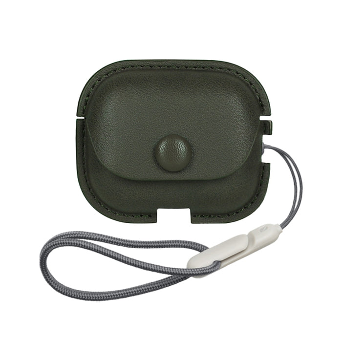 Estuche protector para auriculares de cuero PU con textura Litchi con cordón