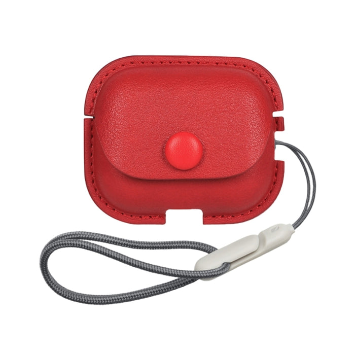 Estuche protector para auriculares de cuero PU con textura Litchi con cordón