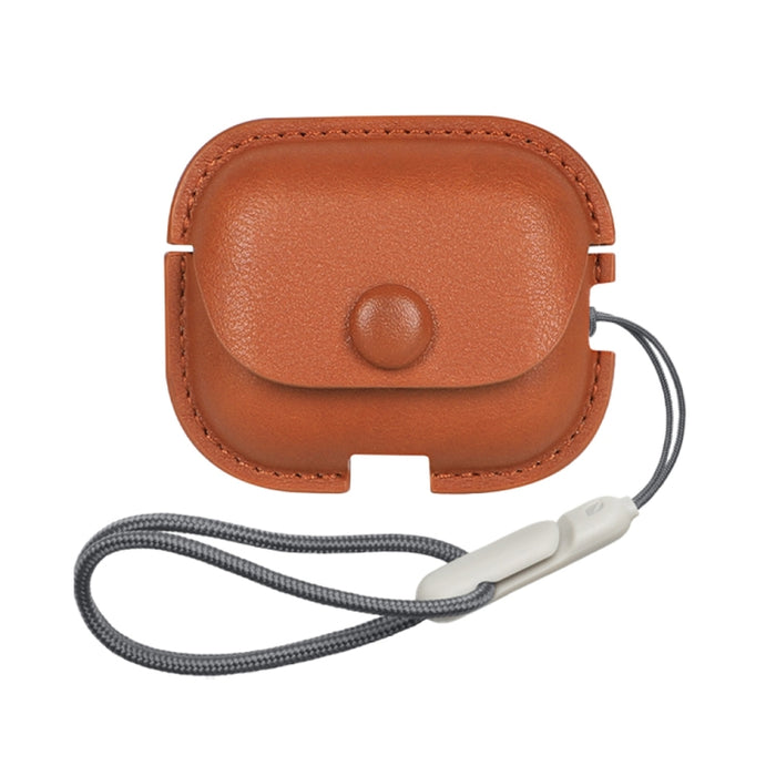 Estuche protector para auriculares de cuero PU con textura Litchi con cordón