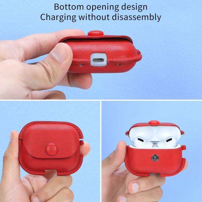 Estuche protector para auriculares de cuero PU con textura Litchi con cordón