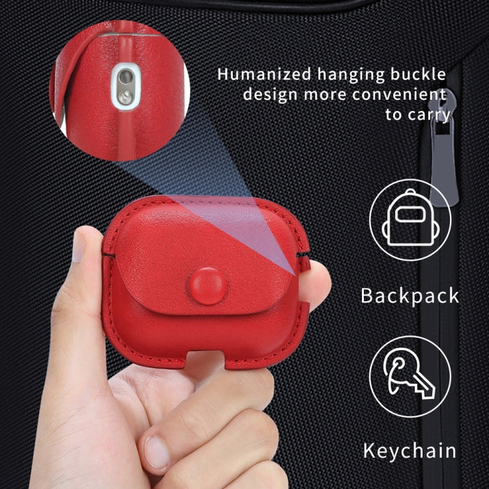 Estuche protector para auriculares de cuero PU con textura Litchi con cordón