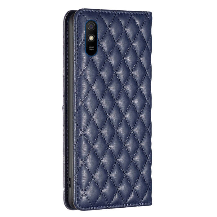 Estuche para teléfono con tapa de cuero magnético Diamond Lattice, For Xiaomi Redmi 9A, For Xiaomi Redmi 9C / 10A / Poco C31, For Xiaomi Redmi 9, For Xiaomi Redmi 10 5G / Note 11E, For Xiaomi Redmi 10 2022 / Note 11 4G, For Xiaomi Redmi 10C            ...