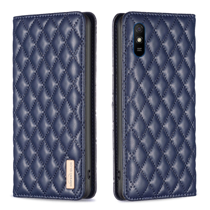 Estuche para teléfono con tapa de cuero magnético Diamond Lattice, For Xiaomi Redmi 9A, For Xiaomi Redmi 9C / 10A / Poco C31, For Xiaomi Redmi 9, For Xiaomi Redmi 10 5G / Note 11E, For Xiaomi Redmi 10 2022 / Note 11 4G, For Xiaomi Redmi 10C            ...