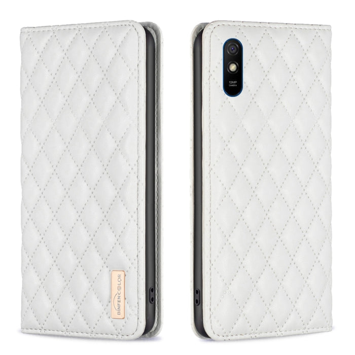 Estuche para teléfono con tapa de cuero magnético Diamond Lattice, For Xiaomi Redmi 9A, For Xiaomi Redmi 9C / 10A / Poco C31, For Xiaomi Redmi 9, For Xiaomi Redmi 10 5G / Note 11E, For Xiaomi Redmi 10 2022 / Note 11 4G, For Xiaomi Redmi 10C            ...