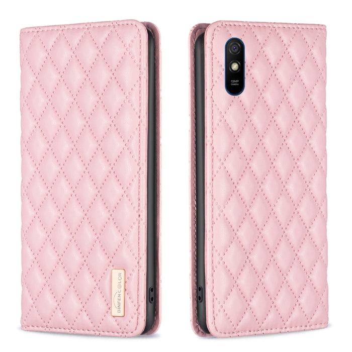 Estuche para teléfono con tapa de cuero magnético Diamond Lattice, For Xiaomi Redmi 9A, For Xiaomi Redmi 9C / 10A / Poco C31, For Xiaomi Redmi 9, For Xiaomi Redmi 10 5G / Note 11E, For Xiaomi Redmi 10 2022 / Note 11 4G, For Xiaomi Redmi 10C            ...