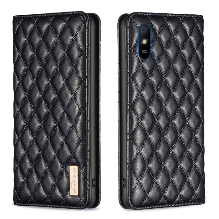 Estuche para teléfono con tapa de cuero magnético Diamond Lattice, For Xiaomi Redmi 9A, For Xiaomi Redmi 9C / 10A / Poco C31, For Xiaomi Redmi 9, For Xiaomi Redmi 10 5G / Note 11E, For Xiaomi Redmi 10 2022 / Note 11 4G, For Xiaomi Redmi 10C            ...