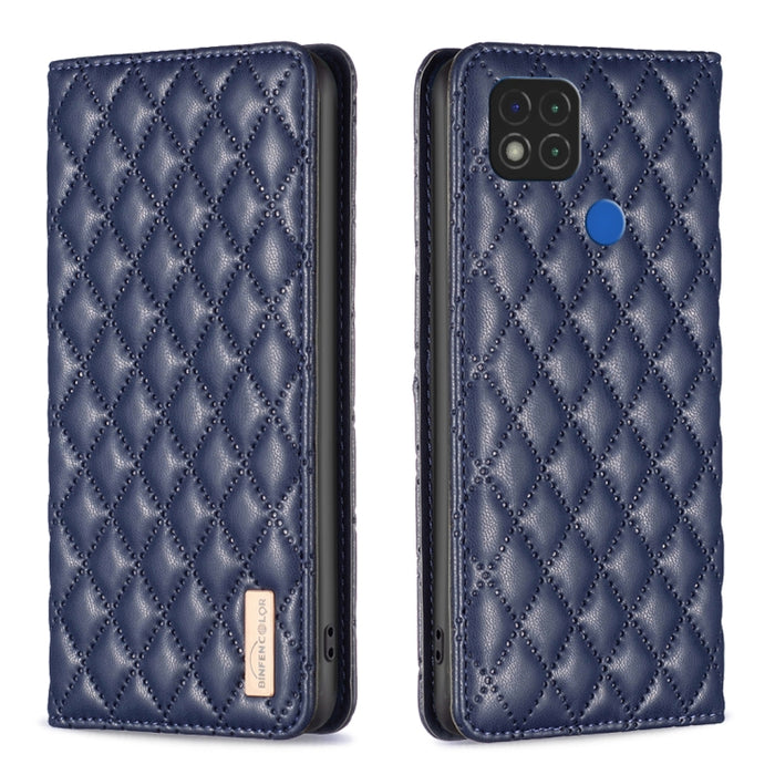Estuche para teléfono con tapa de cuero magnético Diamond Lattice, For Xiaomi Redmi 9A, For Xiaomi Redmi 9C / 10A / Poco C31, For Xiaomi Redmi 9, For Xiaomi Redmi 10 5G / Note 11E, For Xiaomi Redmi 10 2022 / Note 11 4G, For Xiaomi Redmi 10C            ...