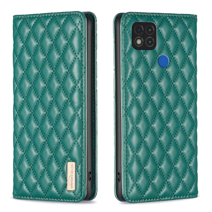 Estuche para teléfono con tapa de cuero magnético Diamond Lattice, For Xiaomi Redmi 9A, For Xiaomi Redmi 9C / 10A / Poco C31, For Xiaomi Redmi 9, For Xiaomi Redmi 10 5G / Note 11E, For Xiaomi Redmi 10 2022 / Note 11 4G, For Xiaomi Redmi 10C            ...