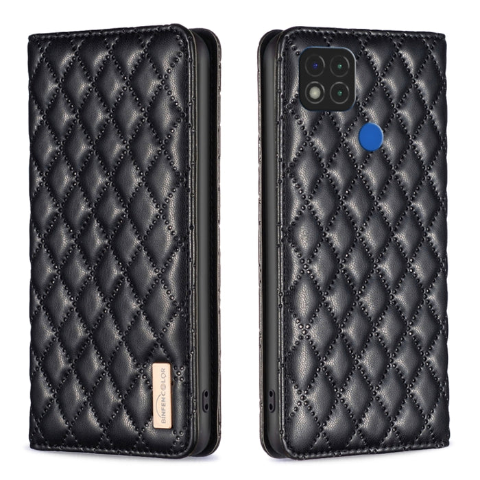 Estuche para teléfono con tapa de cuero magnético Diamond Lattice, For Xiaomi Redmi 9A, For Xiaomi Redmi 9C / 10A / Poco C31, For Xiaomi Redmi 9, For Xiaomi Redmi 10 5G / Note 11E, For Xiaomi Redmi 10 2022 / Note 11 4G, For Xiaomi Redmi 10C            ...
