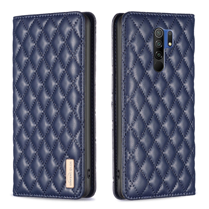 Estuche para teléfono con tapa de cuero magnético Diamond Lattice, For Xiaomi Redmi 9A, For Xiaomi Redmi 9C / 10A / Poco C31, For Xiaomi Redmi 9, For Xiaomi Redmi 10 5G / Note 11E, For Xiaomi Redmi 10 2022 / Note 11 4G, For Xiaomi Redmi 10C            ...