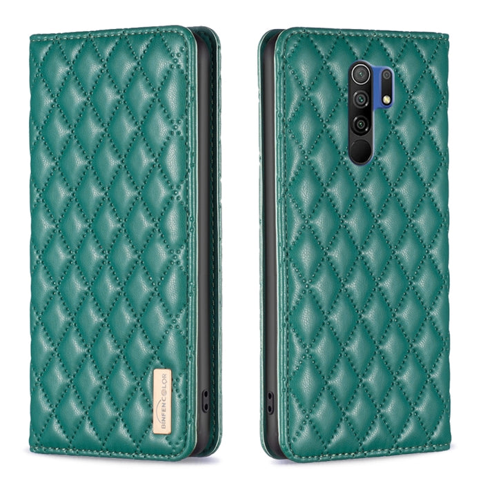 Estuche para teléfono con tapa de cuero magnético Diamond Lattice, For Xiaomi Redmi 9A, For Xiaomi Redmi 9C / 10A / Poco C31, For Xiaomi Redmi 9, For Xiaomi Redmi 10 5G / Note 11E, For Xiaomi Redmi 10 2022 / Note 11 4G, For Xiaomi Redmi 10C            ...
