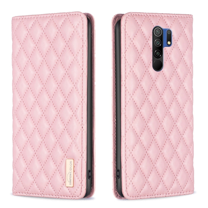 Estuche para teléfono con tapa de cuero magnético Diamond Lattice, For Xiaomi Redmi 9A, For Xiaomi Redmi 9C / 10A / Poco C31, For Xiaomi Redmi 9, For Xiaomi Redmi 10 5G / Note 11E, For Xiaomi Redmi 10 2022 / Note 11 4G, For Xiaomi Redmi 10C            ...