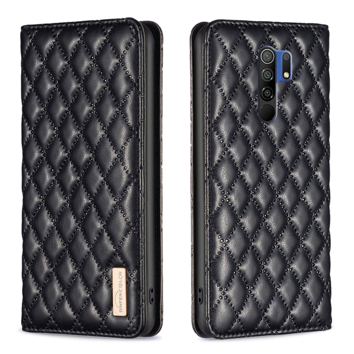 Estuche para teléfono con tapa de cuero magnético Diamond Lattice, For Xiaomi Redmi 9A, For Xiaomi Redmi 9C / 10A / Poco C31, For Xiaomi Redmi 9, For Xiaomi Redmi 10 5G / Note 11E, For Xiaomi Redmi 10 2022 / Note 11 4G, For Xiaomi Redmi 10C            ...