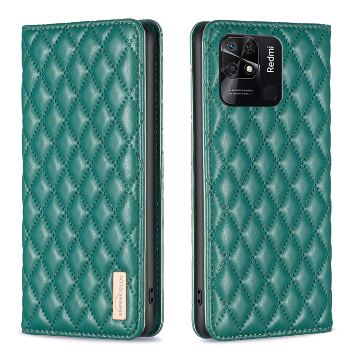 Estuche para teléfono con tapa de cuero magnético Diamond Lattice, For Xiaomi Redmi 9A, For Xiaomi Redmi 9C / 10A / Poco C31, For Xiaomi Redmi 9, For Xiaomi Redmi 10 5G / Note 11E, For Xiaomi Redmi 10 2022 / Note 11 4G, For Xiaomi Redmi 10C            ...