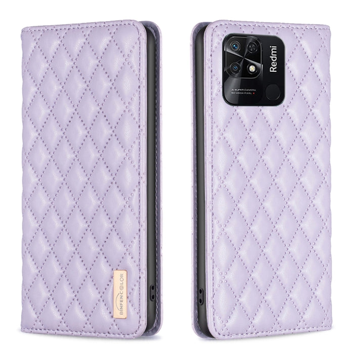 Estuche para teléfono con tapa de cuero magnético Diamond Lattice, For Xiaomi Redmi 9A, For Xiaomi Redmi 9C / 10A / Poco C31, For Xiaomi Redmi 9, For Xiaomi Redmi 10 5G / Note 11E, For Xiaomi Redmi 10 2022 / Note 11 4G, For Xiaomi Redmi 10C            ...