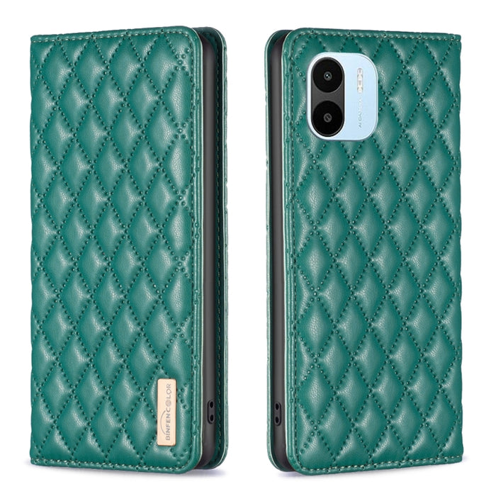 Estuche para teléfono con tapa de cuero magnético Diamond Lattice, For Xiaomi Redmi 9A, For Xiaomi Redmi 9C / 10A / Poco C31, For Xiaomi Redmi 9, For Xiaomi Redmi 10 5G / Note 11E, For Xiaomi Redmi 10 2022 / Note 11 4G, For Xiaomi Redmi 10C            ...