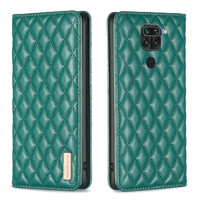 Estuche para teléfono con tapa de cuero magnético Diamond Lattice, For Xiaomi Redmi 9A, For Xiaomi Redmi 9C / 10A / Poco C31, For Xiaomi Redmi 9, For Xiaomi Redmi 10 5G / Note 11E, For Xiaomi Redmi 10 2022 / Note 11 4G, For Xiaomi Redmi 10C            ...
