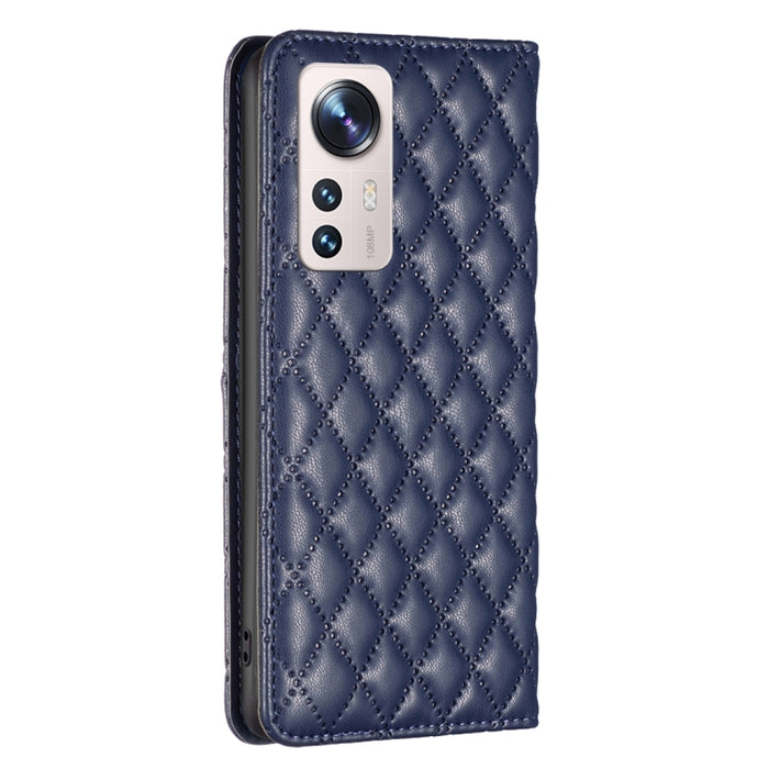 Estuche para teléfono con tapa de cuero magnético Diamond Lattice, For Xiaomi 12 Lite, For Xiaomi 12 Pro, For Xiaomi 12T / 12T Pro / Redmi K50 Ultra, For Xiaomi 12, For Xiaomi Poco M3, For Xiaomi Poco M3 Pro, For Xiaomi Poco X3 / X3 NFC