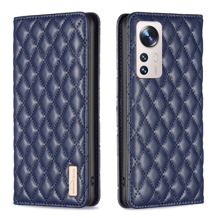 Estuche para teléfono con tapa de cuero magnético Diamond Lattice, For Xiaomi 12 Lite, For Xiaomi 12 Pro, For Xiaomi 12T / 12T Pro / Redmi K50 Ultra, For Xiaomi 12, For Xiaomi Poco M3, For Xiaomi Poco M3 Pro, For Xiaomi Poco X3 / X3 NFC