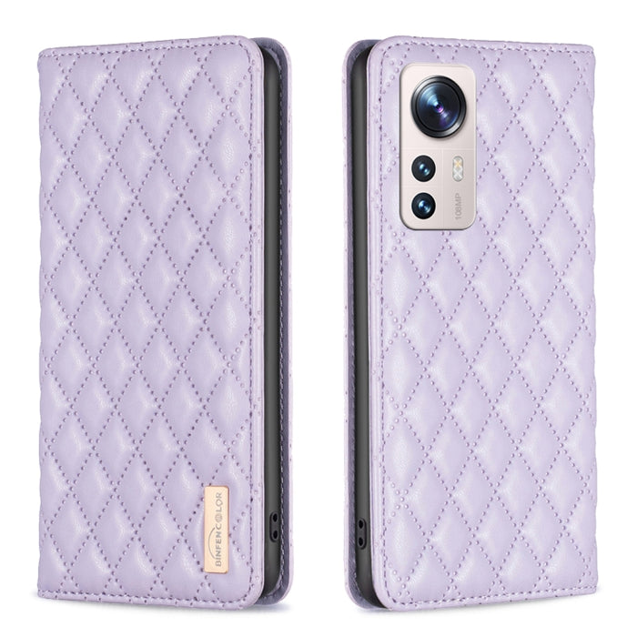 Estuche para teléfono con tapa de cuero magnético Diamond Lattice, For Xiaomi 12 Lite, For Xiaomi 12 Pro, For Xiaomi 12T / 12T Pro / Redmi K50 Ultra, For Xiaomi 12, For Xiaomi Poco M3, For Xiaomi Poco M3 Pro, For Xiaomi Poco X3 / X3 NFC