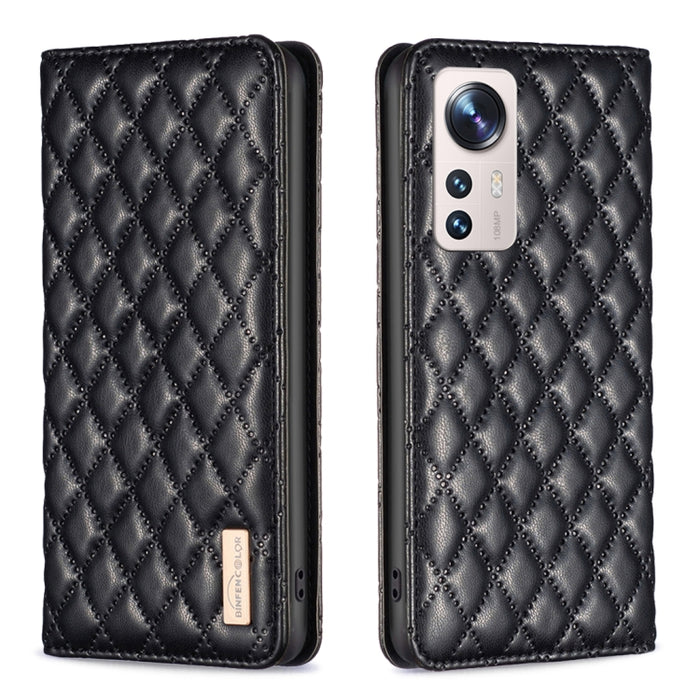 Estuche para teléfono con tapa de cuero magnético Diamond Lattice, For Xiaomi 12 Lite, For Xiaomi 12 Pro, For Xiaomi 12T / 12T Pro / Redmi K50 Ultra, For Xiaomi 12, For Xiaomi Poco M3, For Xiaomi Poco M3 Pro, For Xiaomi Poco X3 / X3 NFC