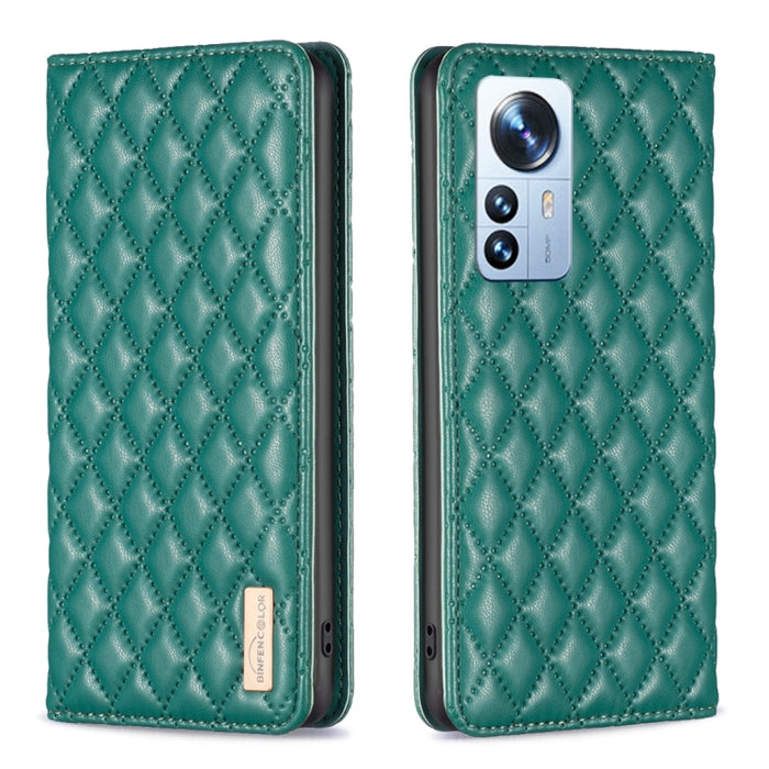 Estuche para teléfono con tapa de cuero magnético Diamond Lattice, For Xiaomi 12 Lite, For Xiaomi 12 Pro, For Xiaomi 12T / 12T Pro / Redmi K50 Ultra, For Xiaomi 12, For Xiaomi Poco M3, For Xiaomi Poco M3 Pro, For Xiaomi Poco X3 / X3 NFC
