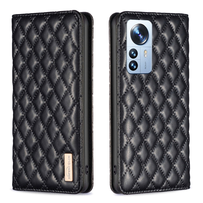 Estuche para teléfono con tapa de cuero magnético Diamond Lattice, For Xiaomi 12 Lite, For Xiaomi 12 Pro, For Xiaomi 12T / 12T Pro / Redmi K50 Ultra, For Xiaomi 12, For Xiaomi Poco M3, For Xiaomi Poco M3 Pro, For Xiaomi Poco X3 / X3 NFC