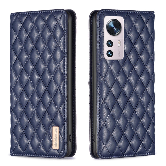 Estuche para teléfono con tapa de cuero magnético Diamond Lattice, For Xiaomi 12 Lite, For Xiaomi 12 Pro, For Xiaomi 12T / 12T Pro / Redmi K50 Ultra, For Xiaomi 12, For Xiaomi Poco M3, For Xiaomi Poco M3 Pro, For Xiaomi Poco X3 / X3 NFC