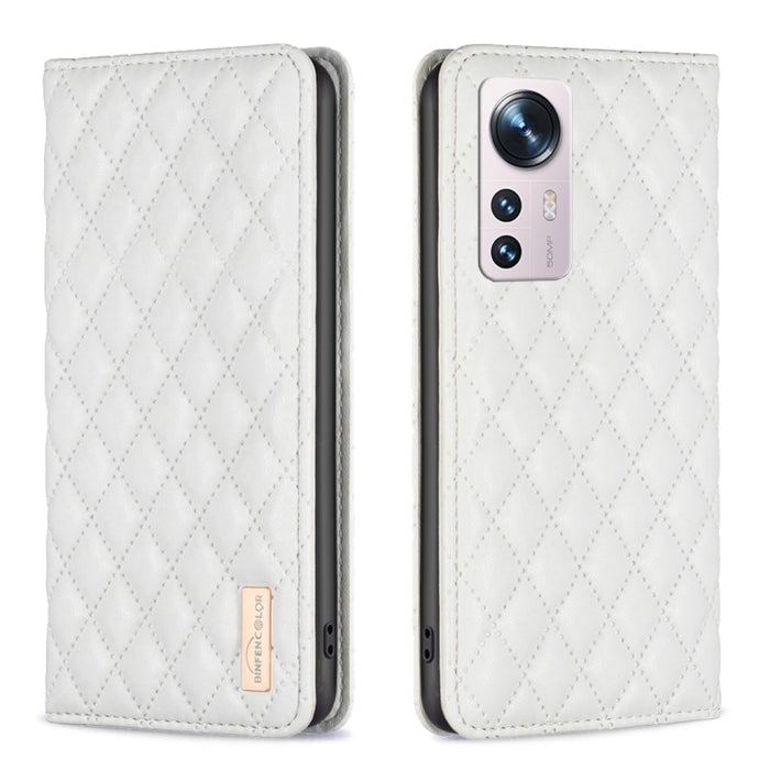 Estuche para teléfono con tapa de cuero magnético Diamond Lattice, For Xiaomi 12 Lite, For Xiaomi 12 Pro, For Xiaomi 12T / 12T Pro / Redmi K50 Ultra, For Xiaomi 12, For Xiaomi Poco M3, For Xiaomi Poco M3 Pro, For Xiaomi Poco X3 / X3 NFC