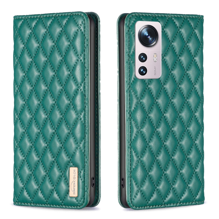 Estuche para teléfono con tapa de cuero magnético Diamond Lattice, For Xiaomi 12 Lite, For Xiaomi 12 Pro, For Xiaomi 12T / 12T Pro / Redmi K50 Ultra, For Xiaomi 12, For Xiaomi Poco M3, For Xiaomi Poco M3 Pro, For Xiaomi Poco X3 / X3 NFC