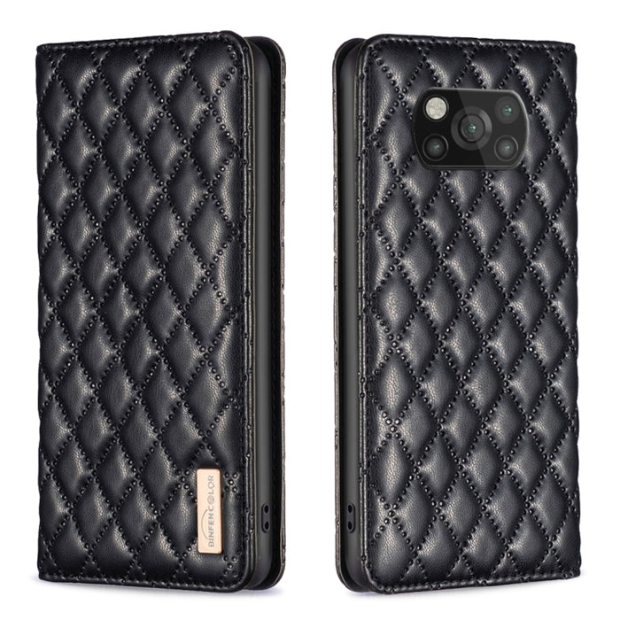 Estuche para teléfono con tapa de cuero magnético Diamond Lattice, For Xiaomi 12 Lite, For Xiaomi 12 Pro, For Xiaomi 12T / 12T Pro / Redmi K50 Ultra, For Xiaomi 12, For Xiaomi Poco M3, For Xiaomi Poco M3 Pro, For Xiaomi Poco X3 / X3 NFC