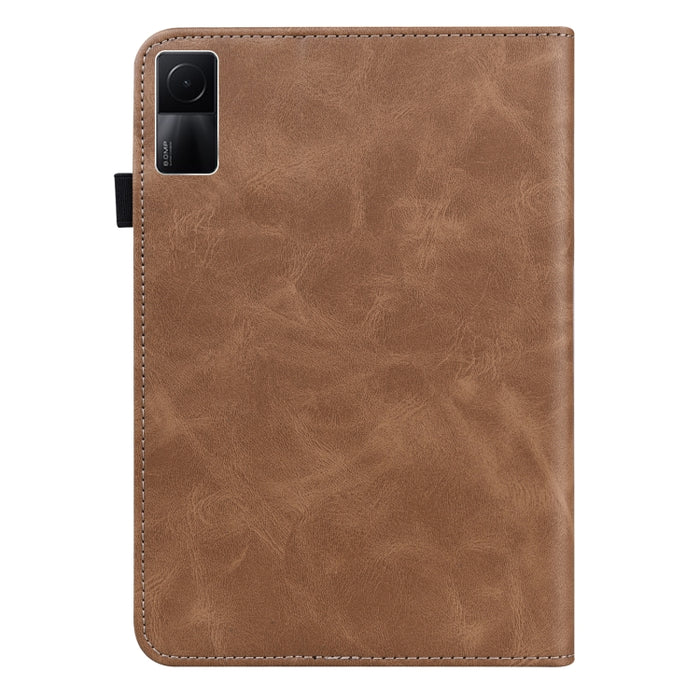 Estuche de cuero a rayas en relieve de color sólido, For Xiaomi Redmi Pad 10.61 2022