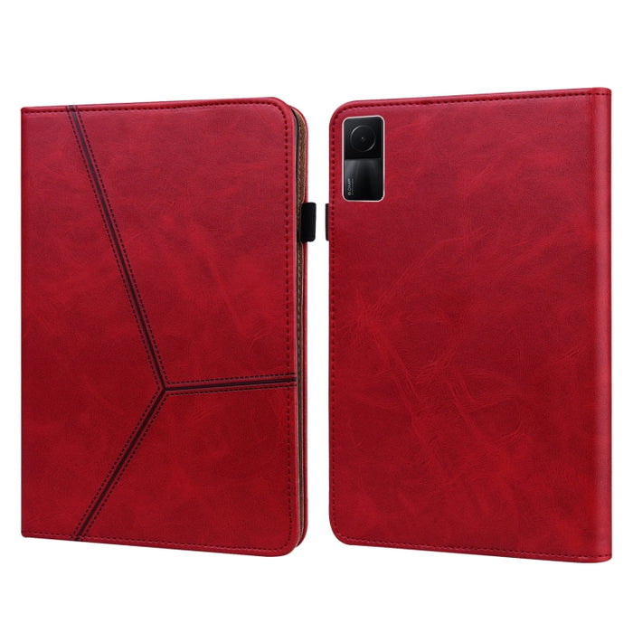 Estuche de cuero a rayas en relieve de color sólido, For Xiaomi Redmi Pad 10.61 2022