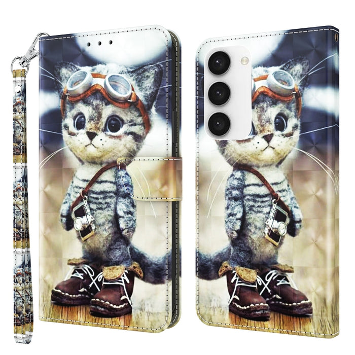 Estuche para teléfono de cuero pintado en 3D, For Samsung Galaxy S23 5G, For Samsung Galaxy S23+ 5G, For Samsung Galaxy S23 Ultra, For Samsung Galaxy A14 5G, For Samsung Galaxy A23e, For Samsung Galaxy A04, For Samsung Galaxy A04s                      ...