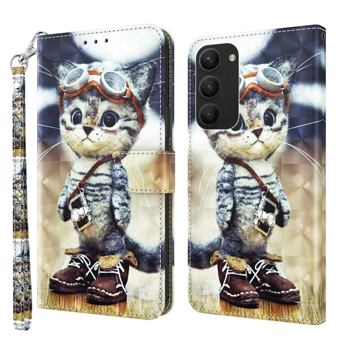 Estuche para teléfono de cuero pintado en 3D, For Samsung Galaxy S23 5G, For Samsung Galaxy S23+ 5G, For Samsung Galaxy S23 Ultra, For Samsung Galaxy A14 5G, For Samsung Galaxy A23e, For Samsung Galaxy A04, For Samsung Galaxy A04s                      ...