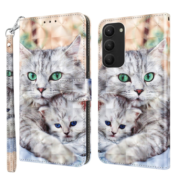 Estuche para teléfono de cuero pintado en 3D, For Samsung Galaxy S23 5G, For Samsung Galaxy S23+ 5G, For Samsung Galaxy S23 Ultra, For Samsung Galaxy A14 5G, For Samsung Galaxy A23e, For Samsung Galaxy A04, For Samsung Galaxy A04s                      ...