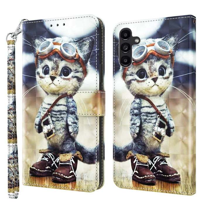Estuche para teléfono de cuero pintado en 3D, For Samsung Galaxy S23 5G, For Samsung Galaxy S23+ 5G, For Samsung Galaxy S23 Ultra, For Samsung Galaxy A14 5G, For Samsung Galaxy A23e, For Samsung Galaxy A04, For Samsung Galaxy A04s                      ...