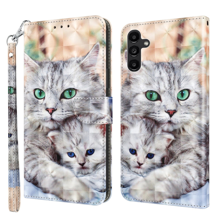Estuche para teléfono de cuero pintado en 3D, For Samsung Galaxy S23 5G, For Samsung Galaxy S23+ 5G, For Samsung Galaxy S23 Ultra, For Samsung Galaxy A14 5G, For Samsung Galaxy A23e, For Samsung Galaxy A04, For Samsung Galaxy A04s                      ...
