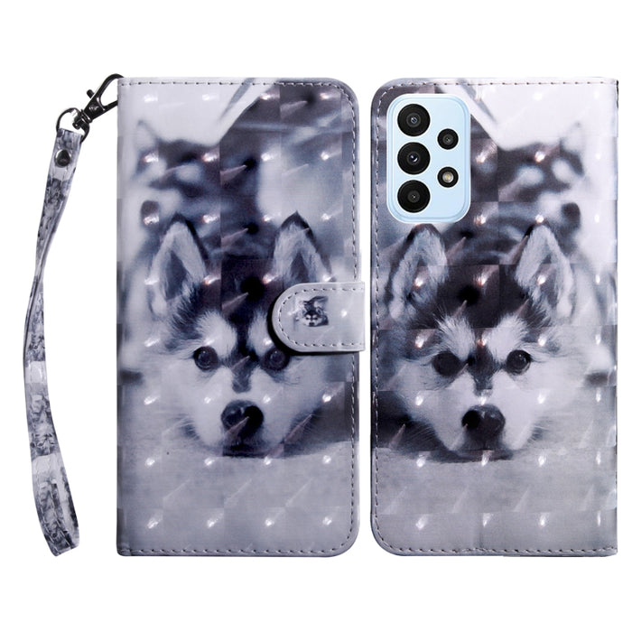 Estuche para teléfono de cuero pintado en 3D, For Samsung Galaxy S23 5G, For Samsung Galaxy S23+ 5G, For Samsung Galaxy S23 Ultra, For Samsung Galaxy A14 5G, For Samsung Galaxy A23e, For Samsung Galaxy A04, For Samsung Galaxy A04s                      ...