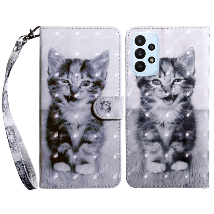 Estuche para teléfono de cuero pintado en 3D, For Samsung Galaxy S23 5G, For Samsung Galaxy S23+ 5G, For Samsung Galaxy S23 Ultra, For Samsung Galaxy A14 5G, For Samsung Galaxy A23e, For Samsung Galaxy A04, For Samsung Galaxy A04s                      ...